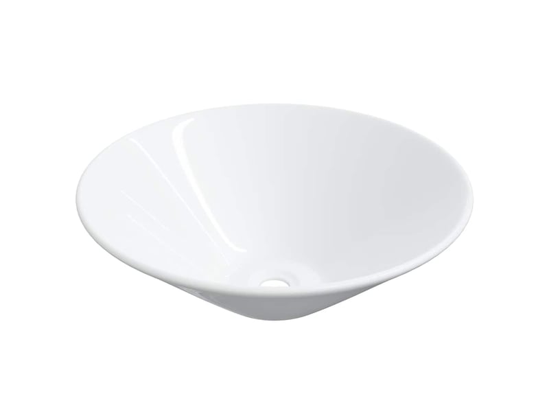  Lot de 2 lavabos, vasque à poser blanc 42x42x14 cm céramique cf65688  - Conforama A