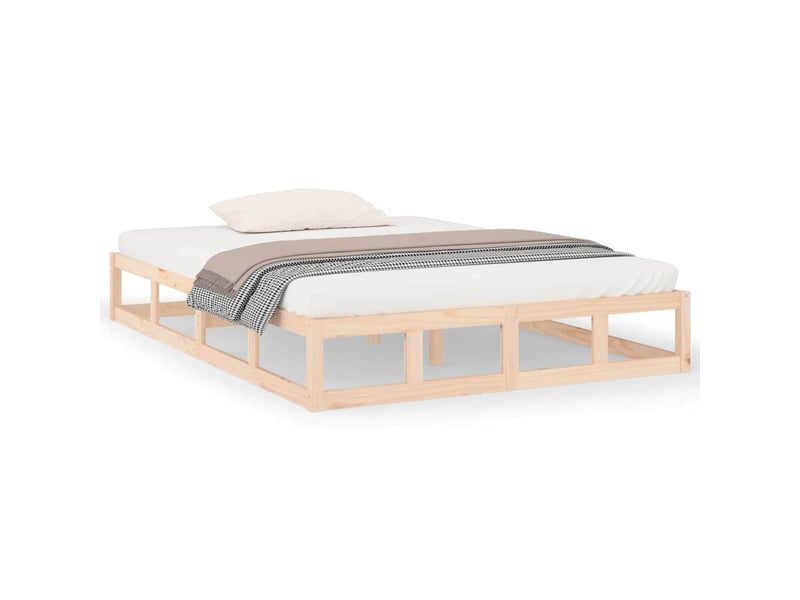  Lit double- lit adulte -  cadre de lit sans matelas 200x200 cm bois massif  - Conforama A