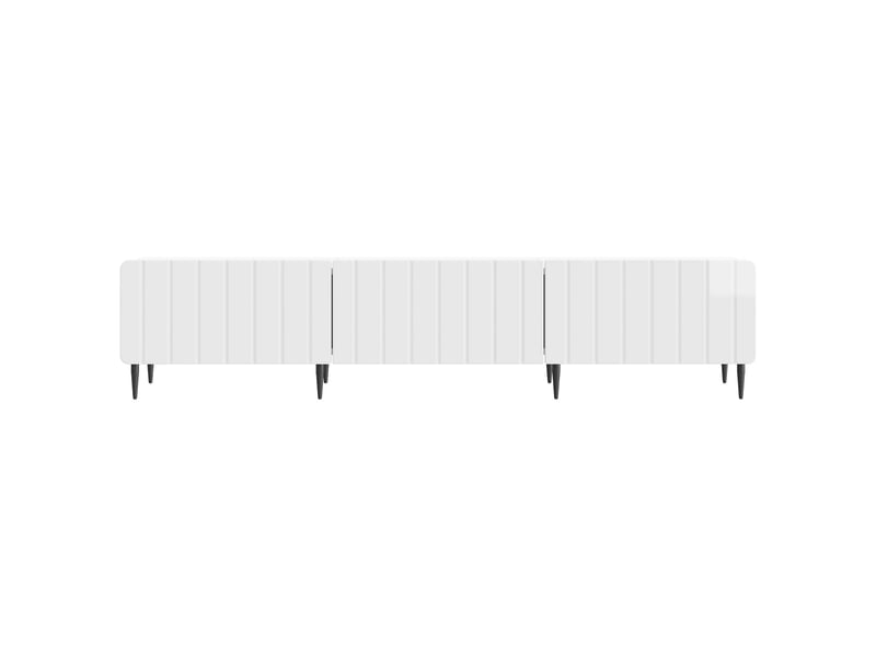  Meuble tv - banc tv - meuble de rangement blanc brillant 147 x 34,5 x 32 cm bois d'ingénierie  - Conforama E