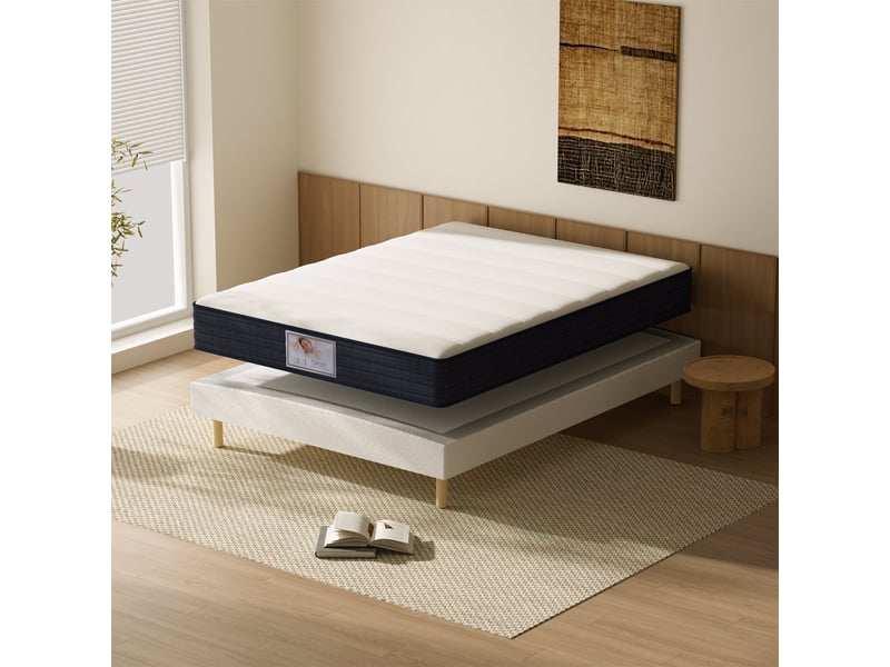 Ensemble matelas + sommier 160x200 cm, épaisseur du matelas 22 cm - Conforama E