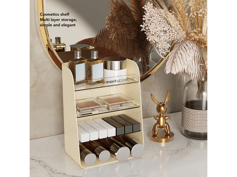  Étagère cosmétique multicouche, grande capacité, cloison amovible, organisateur de comptoir stable pour chambre, salle de bain, bureau,  - Conforama B