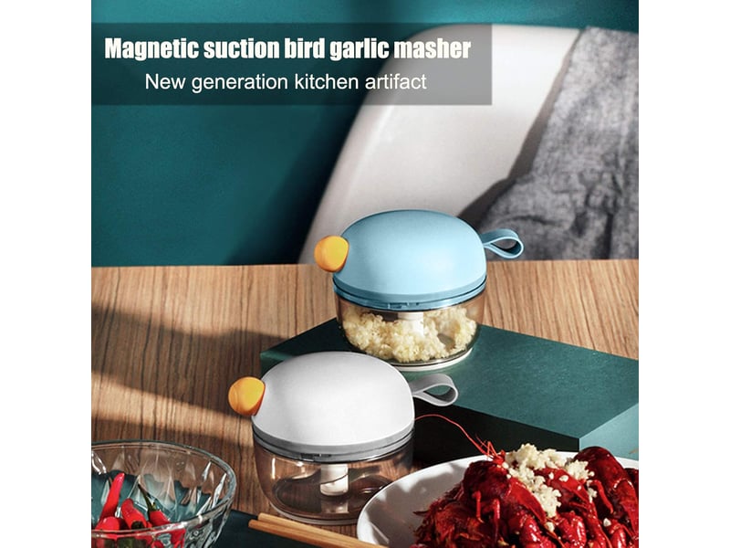  Appareil multifonctionnel à ail, mini robot culinaire et hachoir,couteau à ail en acier inoxydable,peut être utilisé pour hacher les oignons,(blanc)  - Conforama C
