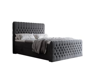 Lit coffre 200x200 cm <strong>IDOHOME</strong>  <strong>ALBA PLUS</strong> coloris gris