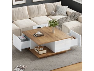 Table carré(e) coloris bicolore <strong>ATELIER CONFORTIEL</strong> <strong></strong> - 70 cmx70 cm