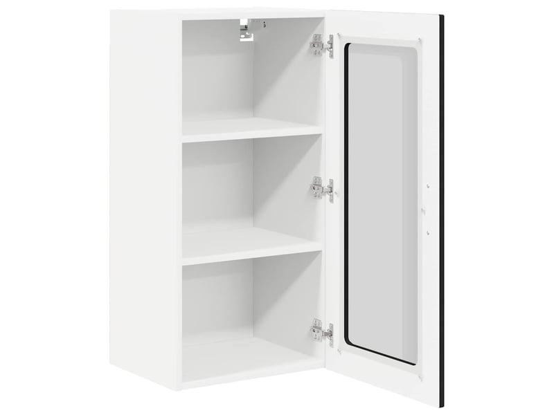 Meuble mural de cuisine, cabinet en verre mural 2 pcs noir bois d'ingénierie shl907 - Conforama E