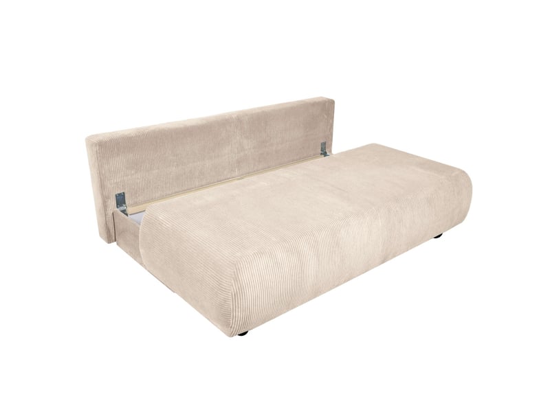  Canapé droit veluto convertible avec coffre en velours côtelé - beige VELUTO - Conforama D