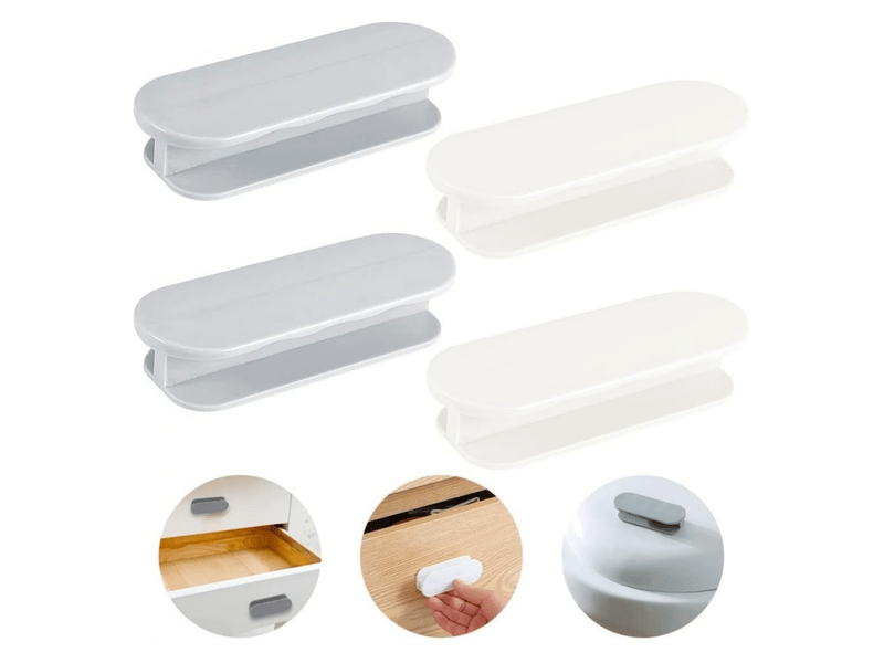  8 poignées adhésives en plastique : pour portes, fenêtres, tiroirs et armoires  - Conforama A