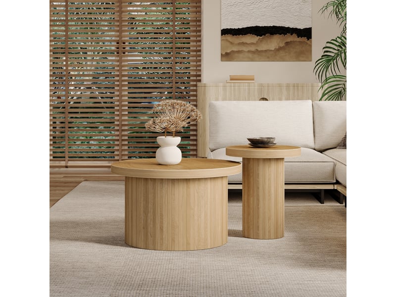  Table basse, bois naturel, design moderne et fonctionnel pour salon  - Conforama B