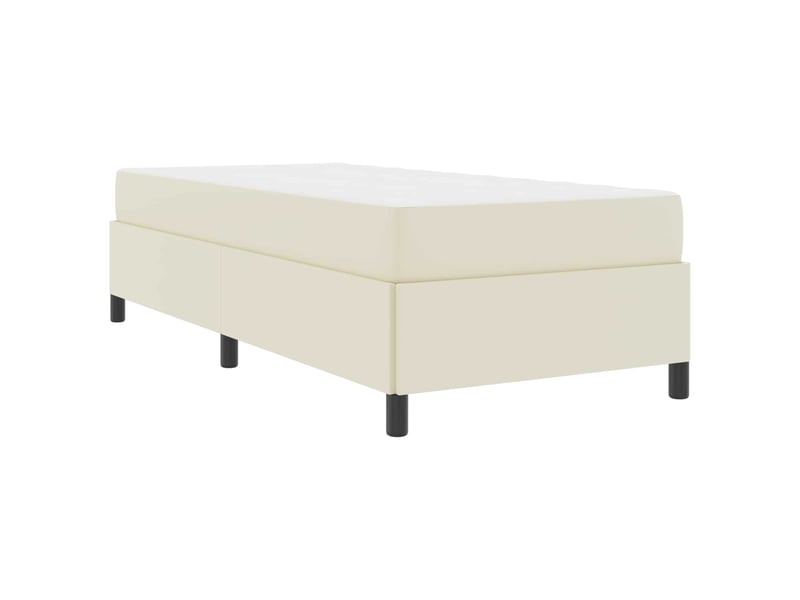  Lit simple | lit adulte | cadre de lit avec matelas crème 90x200 cm tissu  - Conforama E