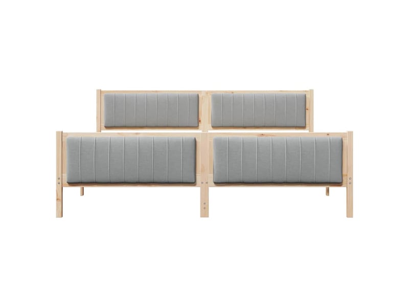 Lit double- lit adulte - cadre de lit avec tête de lit marron et gris clair 200 x 200 cm - Conforama D