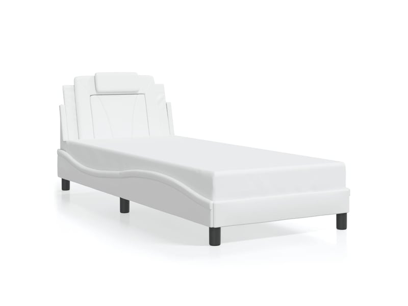  Lit simple- lit adulte -  cadre de lit viana avec led sans matelas blanc 90x190 cm  - Conforama D