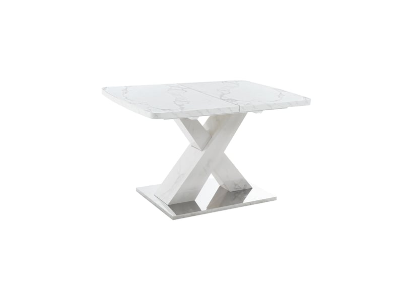 Table à manger extensible mdf effet marbre blanc 120-160 x 80 x 76.5 cm W2552S00018 - Conforama B