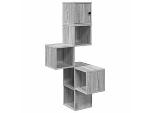 Étagère d'angle flottante, étagère murale sonoma gris 48 x 48 x 120 cm cf41409