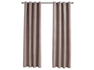 Lot de 2 rideaux occultants, rideaux black-out avec anneaux en métal taupe 140x225 cm cf44852