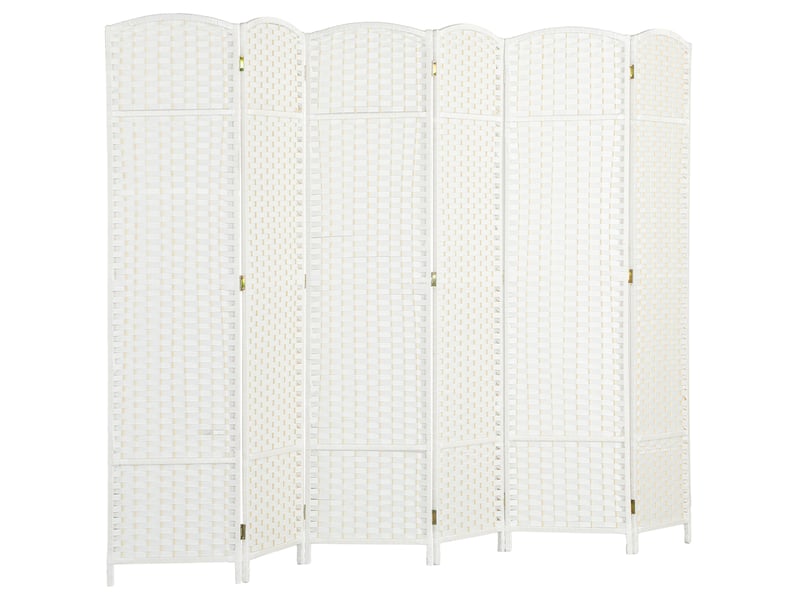  Paravent interieur en bois 6 panneaux 240 x 170 cm séparateur de pièce pliable pour salon, chambre à coucher, naturel  - Conforama B