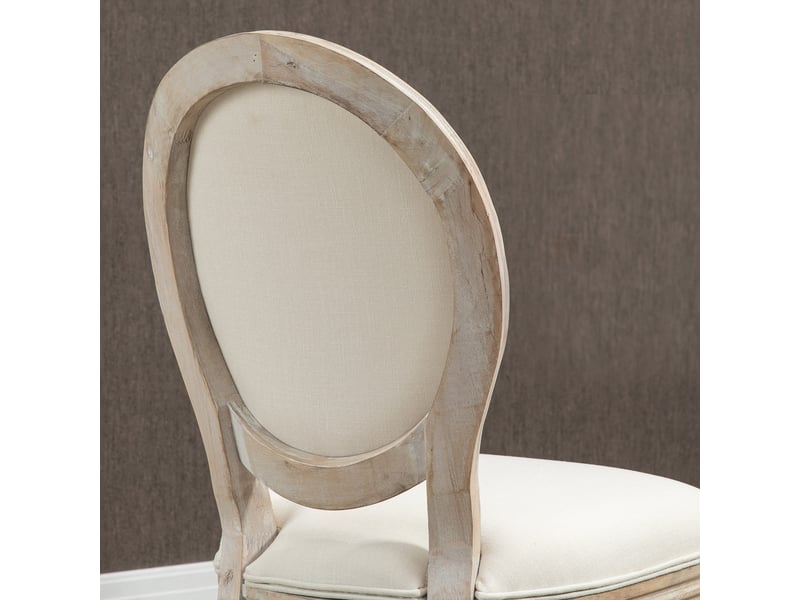 Lot de 4 chaises de salle à manger - bois massif sculpté - chaise de salon médaillon style louis xvi, patiné - Conforama W