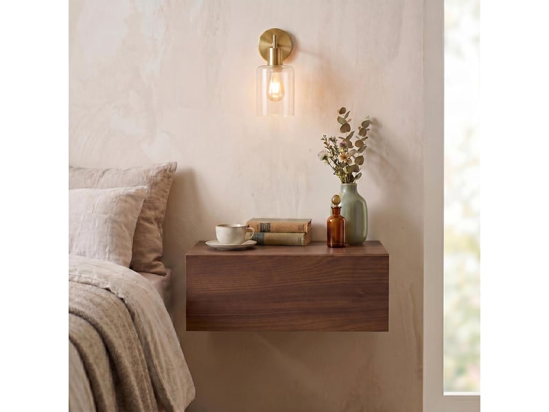Chevet suspendu oceane, en bois couleur noyer  - Conforama B