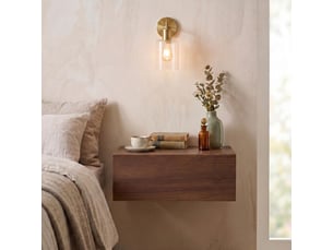 Chevet suspendu oceane, en bois couleur noyer