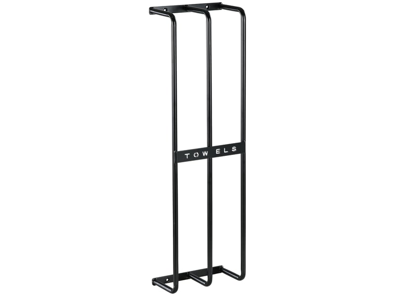  Porte serviettes mural 3 barres en métal noir - peut jusqu'à contenir 6 serviettes, dim. 21l x 12p x 74h cm  - Conforama B