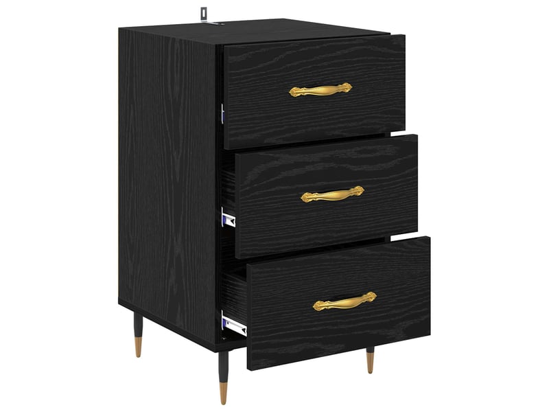 Table de chevet - cabinet de chevet - table de nuit chêne noir 40 x 40 x 66 cm bois d'ingénierie  - Conforama D