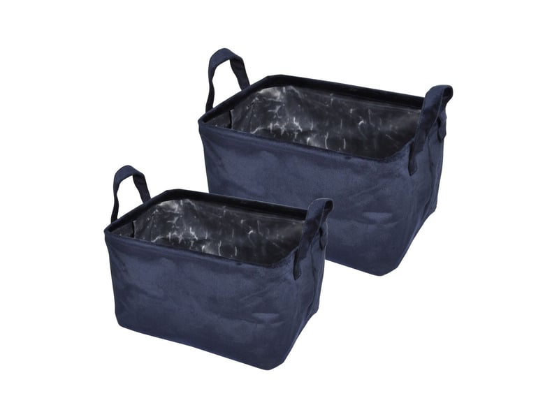  Lot de 2 panières rectangles velvet 32cm bleu foncé  - Conforama A