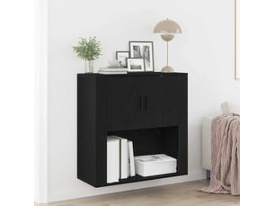 Meuble mural, armoire de rangement chêne noir 80x33x80 cm bois d'ingénierie shl59234