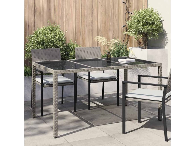 Vidaxl table de jardin gris 150 x 90 x 75 cm polyrotin - Conforama B
