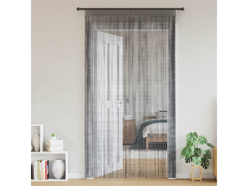  Lot de 2 rideaux à fils, rideaux de porte anthracite 140x250 cm cf44140  - Conforama B
