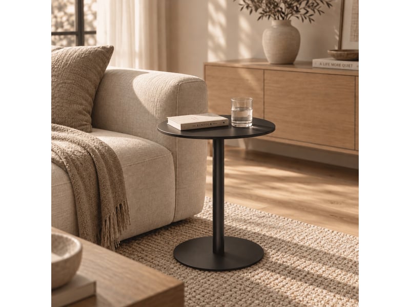  Bout de canapé en métal noir d41 cm - sasha  - Conforama C