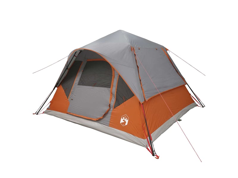  Tente instantanée, tente de camping gris et orange 305x275x190 cm  - Conforama C