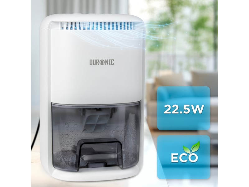 Duronic dh07 we déshumidificateur 22,5w jusqu'à 200 ml d'eau par jour réservoir d'1 litre compact et silencieux idéal pour petits espaces - Conforama C