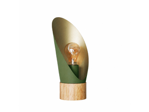 Lampe à poser en métal vert olive et bois h30 cm-spoon