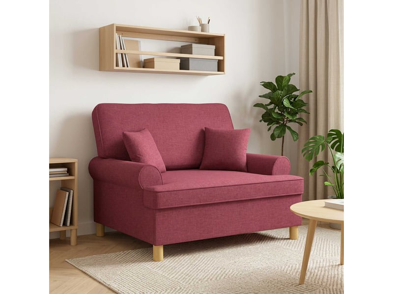  Vidaxl fauteuil xxl avec coussins bordeaux tissu  - Conforama B