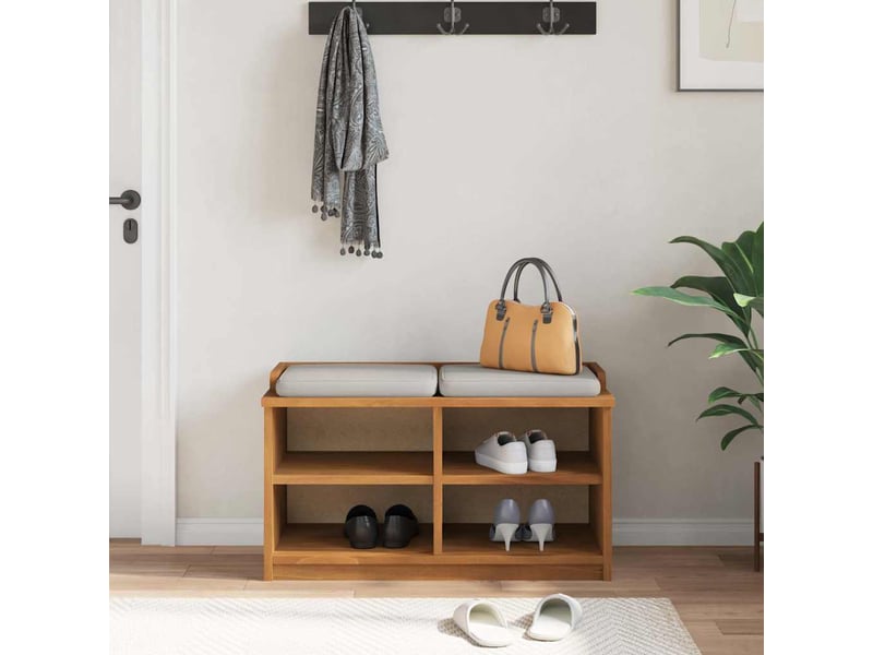  Banc de couloir, banc de rangement sandnes 87x40x50 cm bois de pin massif shl90797  - Conforama C