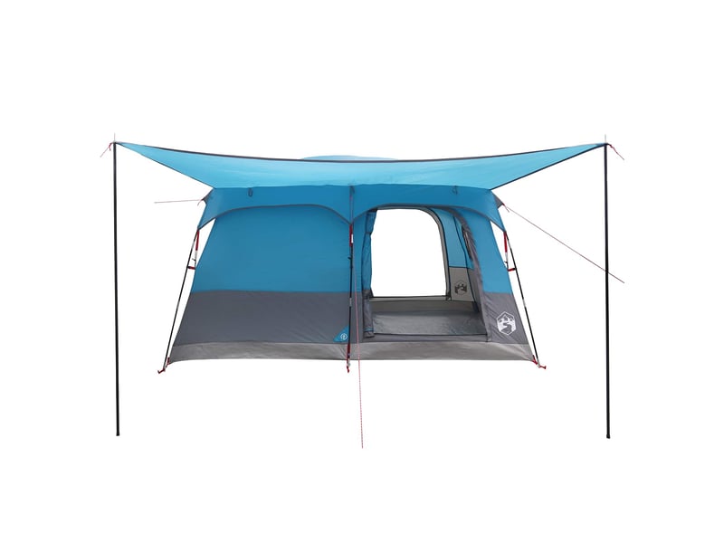  Tente de camping, tente familiale 6 personne bleu polyester  - Conforama D