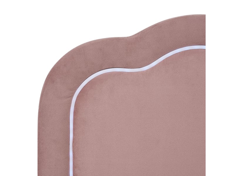  Lit rembourré 90x200cm led multicolore tête de lit design nuage - lit simple - hauteur réglable sommier inclus velours rose  - Conforama D