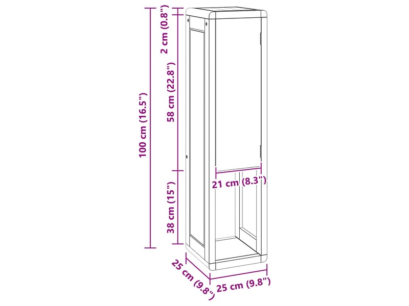  Meuble de salle de bain, armoire salle de bain naturel 25 x 25 x 100 cm cf65452  - Conforama E