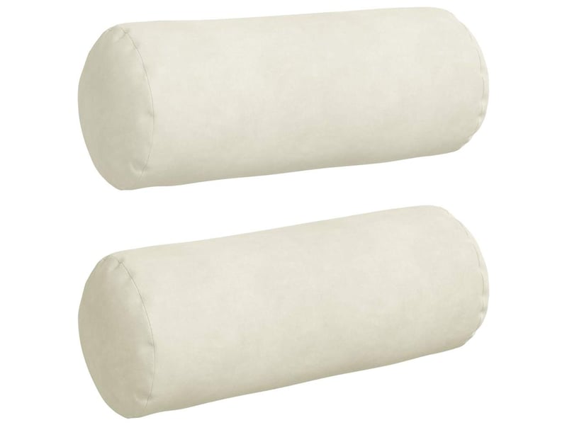  Lot de 2 coussins d'accent, coussins décoratifs, coussins lombaires crème ø 15 x 40 cm cf56724  - Conforama A
