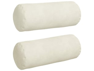 Lot de 2 coussins d'accent, coussins décoratifs, coussins lombaires crème ø 15 x 40 cm cf56724