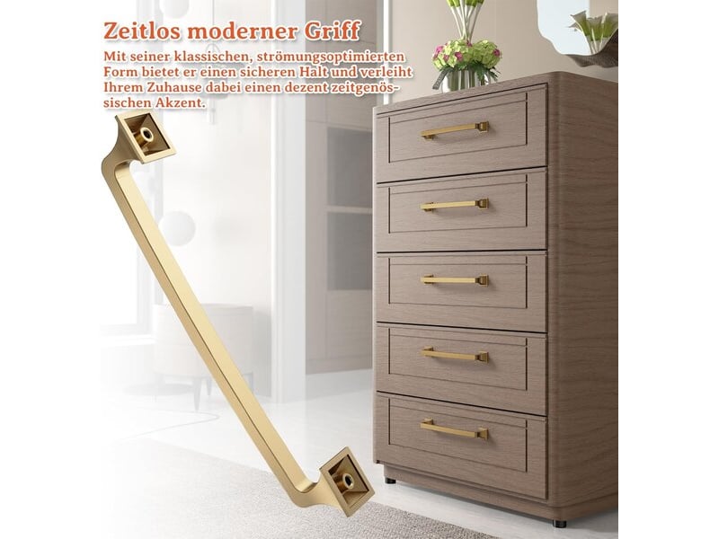  10 unités de tirants pour tiroirs, entraxe de 160 mm, couleur bronze champagne  - Conforama A