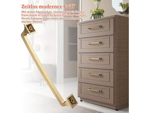 10 unités de tirants pour tiroirs, entraxe de 160 mm, couleur bronze champagne