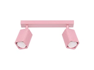Plafonnier rayo 2 rose aluminium moderne 16.5x30x6cm