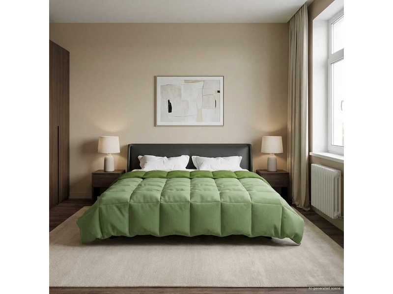  Duvet - couette complet toute l'année 220 x 260 cm 4 saisons vert  - Conforama B