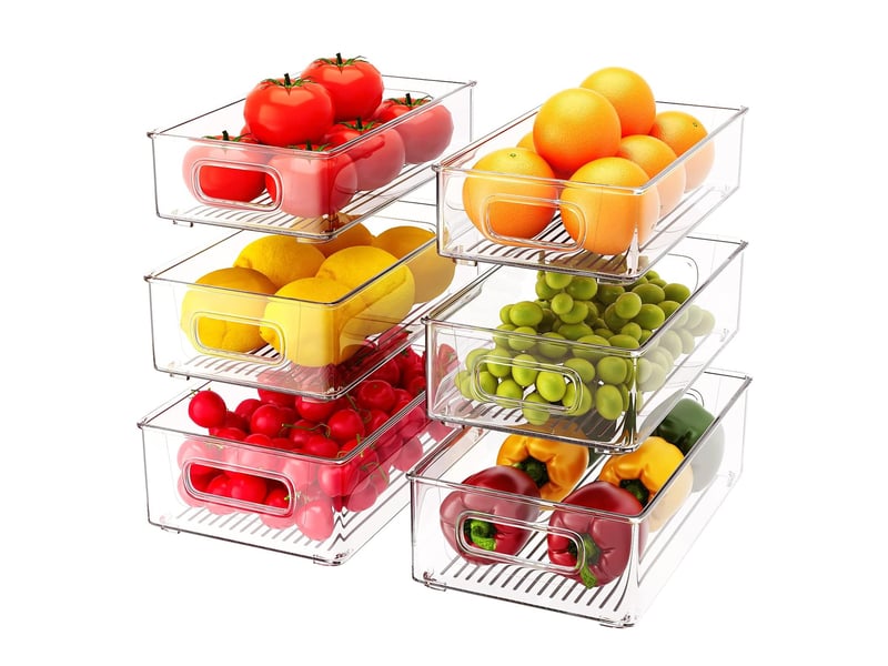  Boite de rangement frigo transparent, lot de 6 (3 tailles)  pour le réfrigérateur cuisine  - Conforama A