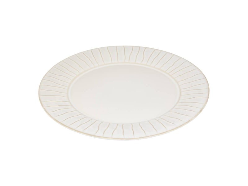  Lot de 6 assiette plate à bord rayé camille d.27cm blanc CAMILLE - Conforama C