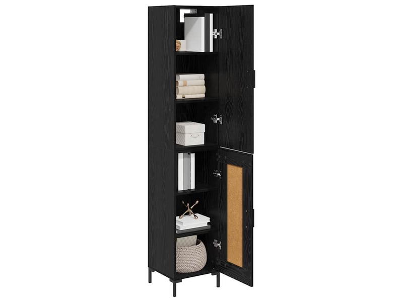 Buffet - haut armoire chêne noir 34,5 x 34 x 180 cm bois d'ingénierie  - Conforama C