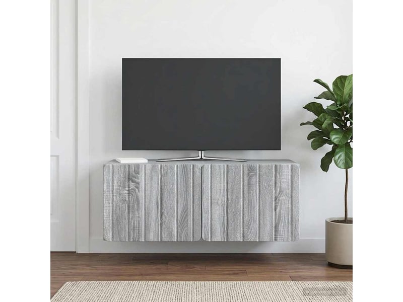  Meuble tv - banc tv - meuble de rangement mural 78,5 x 31 x 30 cm sonoma gris bois d'ingénierie  - Conforama D