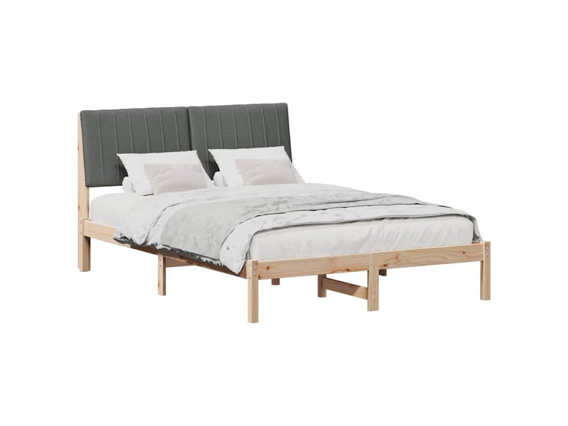  Lit double- lit adulte -  cadre de lit avec tête de lit marron 135 x 190 cm pin massif  - Conforama B