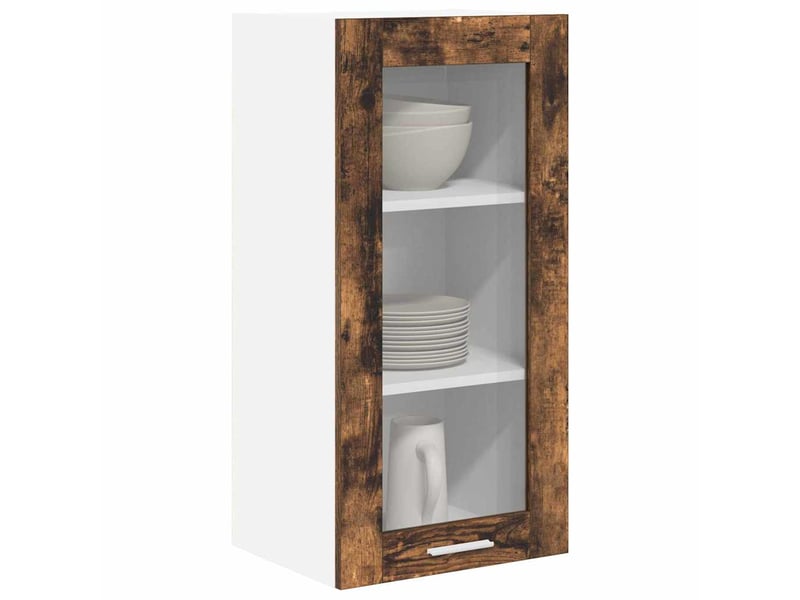 Meuble de rangement cuisine, armoire suspendue 2 pcs chêne fumé bois d'ingénierie shl9844 - Conforama C
