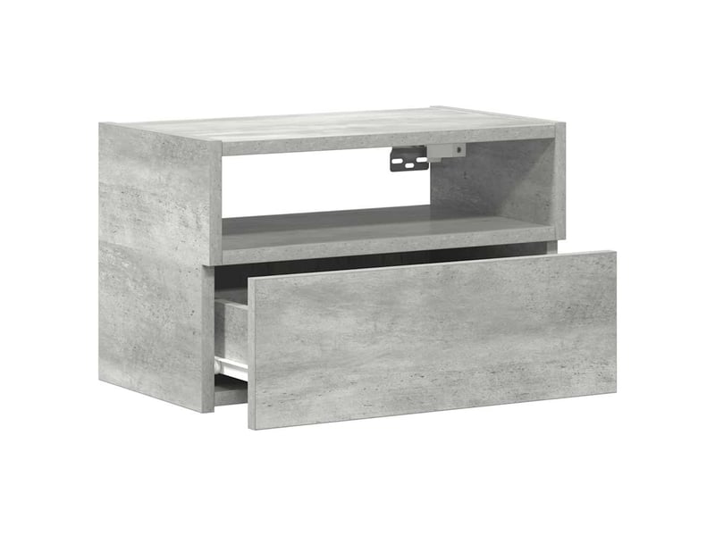  Table de chevet - cabinet de chevet - table de nuit murale gris béton 45x26x28,5 cm  - Conforama D